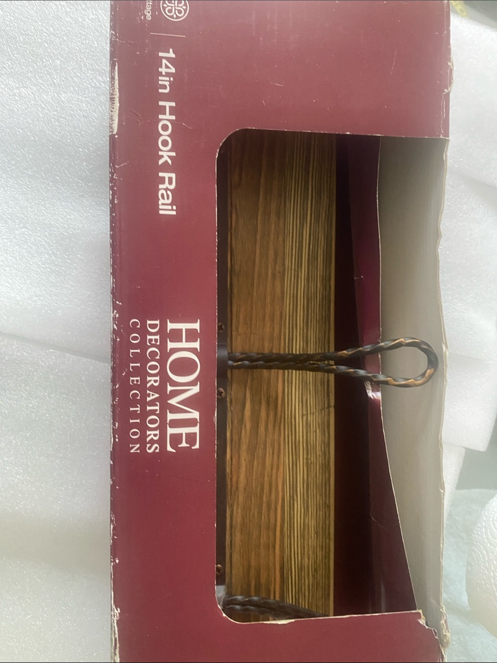 Brown Wood and Bronze Hook Rail new